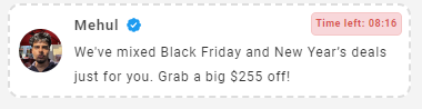 Founders comment with timer