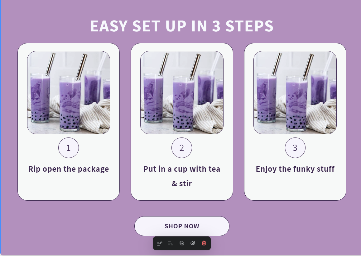 3 Steps section